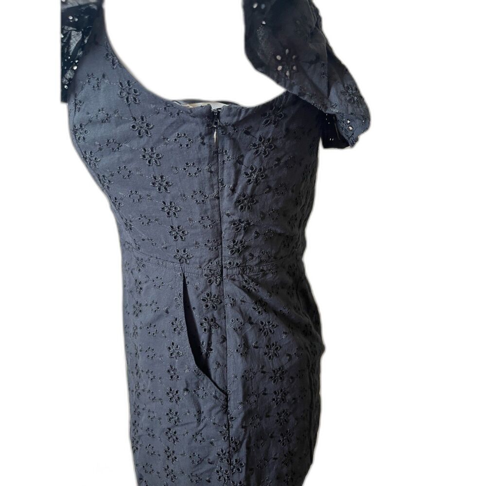 UO Kimchi Blue Jeena Eyelet Off The Shoulder Romper Black Size M Nwot - Picture 10 of 10